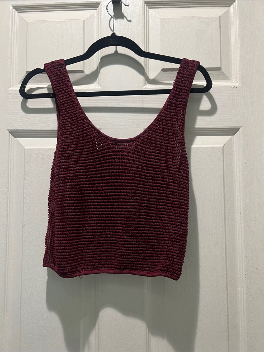 House of Harlow 1960 Ribbed Knit Cropped Tank - Burgundy